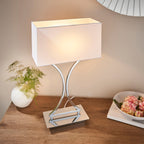 Epalle Chrome Table Lamp with White Shade
