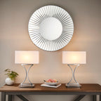 Epalle Chrome Table Lamp with White Shade