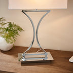 Epalle Chrome Table Lamp with White Shade