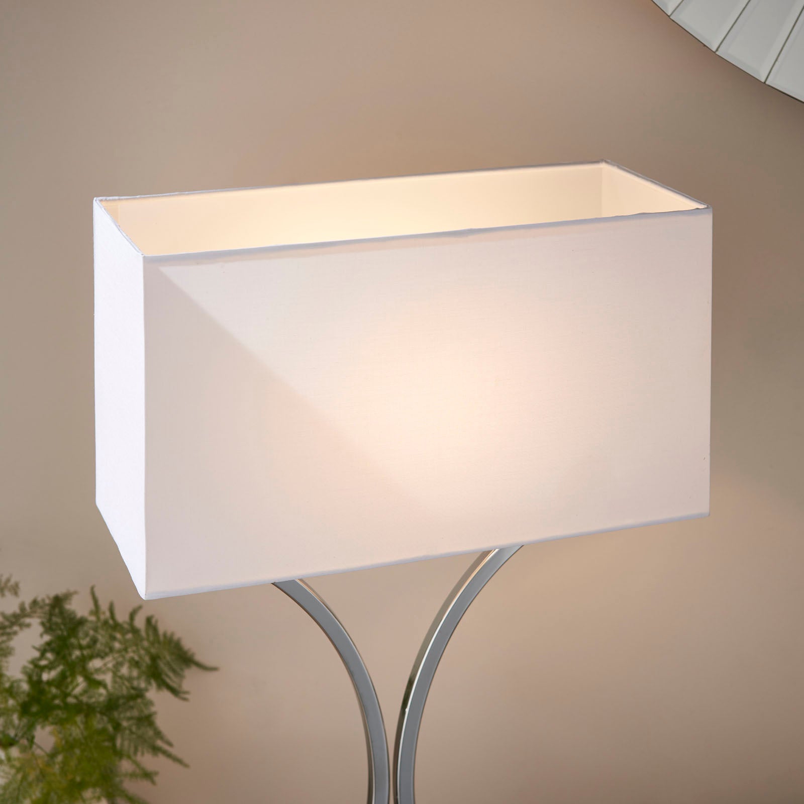 Epalle Chrome Table Lamp with White Shade