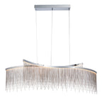 Orphelia Polished Chrome Bar Pendant Light with Cascading Chains