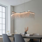 Orphelia Polished Chrome Bar Pendant Light with Cascading Chains