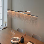 Orphelia Polished Chrome Bar Pendant Light with Cascading Chains