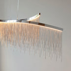 Orphelia Polished Chrome Bar Pendant Light with Cascading Chains