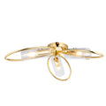 Amari 3-Light Semi-Flush Mount: Polished Brass & Clear Glass (Dimmable)