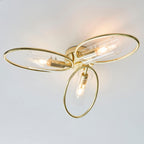Amari 3-Light Semi-Flush Mount: Polished Brass & Clear Glass (Dimmable)