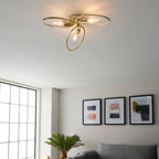 Amari 3-Light Semi-Flush Mount: Polished Brass & Clear Glass (Dimmable)