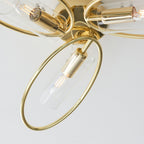 Amari 3-Light Semi-Flush Mount: Polished Brass & Clear Glass (Dimmable)