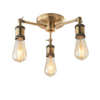 Hal 3-Light Antique Brass Semi-Flush Mount