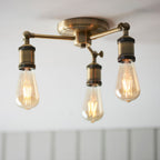 Hal 3-Light Antique Brass Semi-Flush Mount