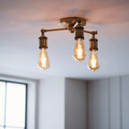 Hal 3-Light Antique Brass Semi-Flush Mount