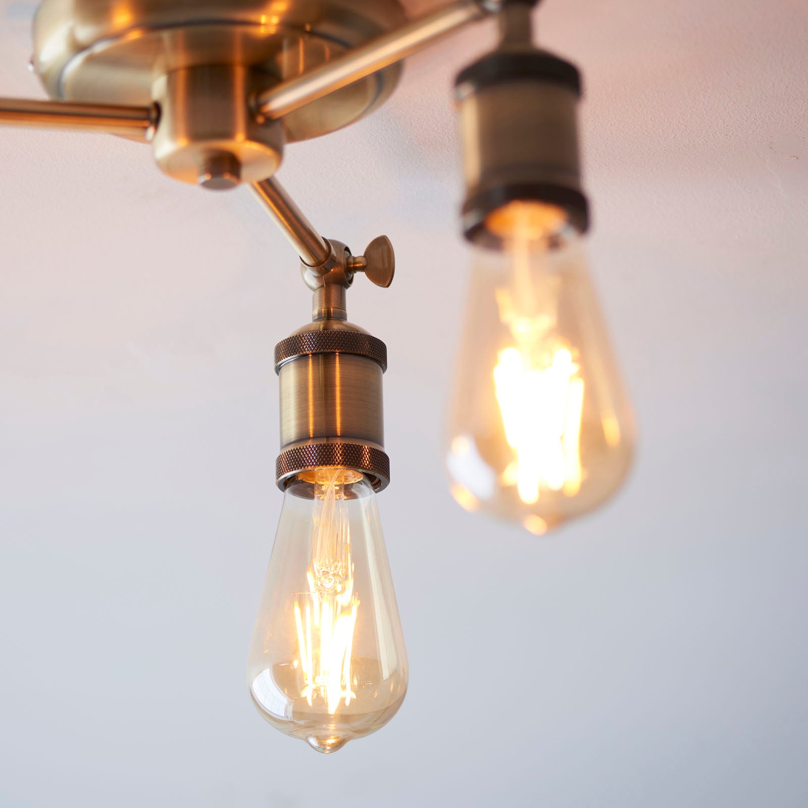 Hal 3-Light Antique Brass Semi-Flush Mount