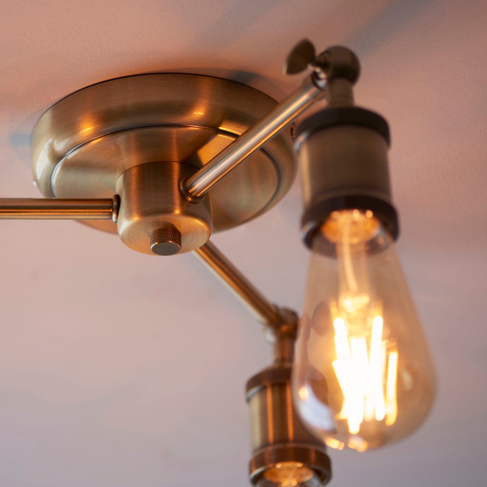 Hal 3-Light Antique Brass Semi-Flush Mount