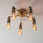 Hal 5-Light Antique Brass Semi-Flush Mount