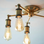 Hal 5-Light Antique Brass Semi-Flush Mount