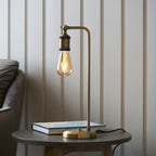 Hal 1-Light Industrial Table Lamp - Antique Brass
