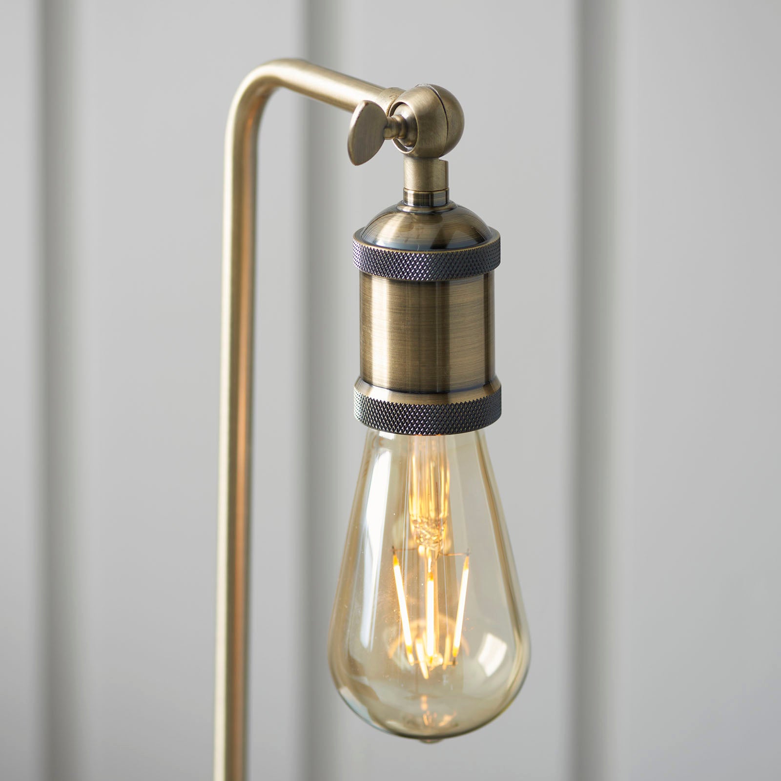 Hal 1-Light Industrial Table Lamp - Antique Brass