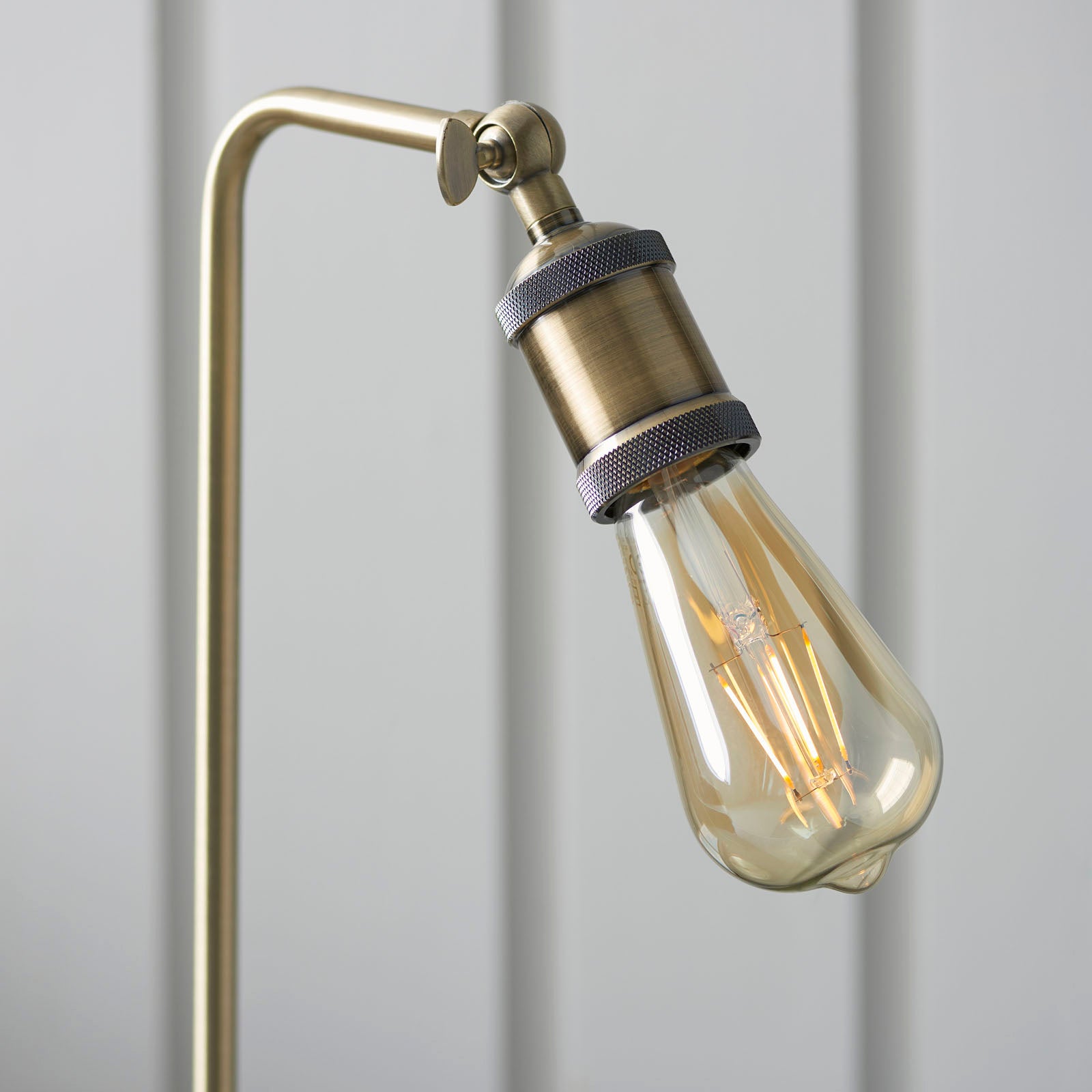 Hal 1-Light Industrial Table Lamp - Antique Brass
