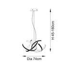 Lorenzo 4lt pendant Gold LED Feature Piece With Faceted Detail