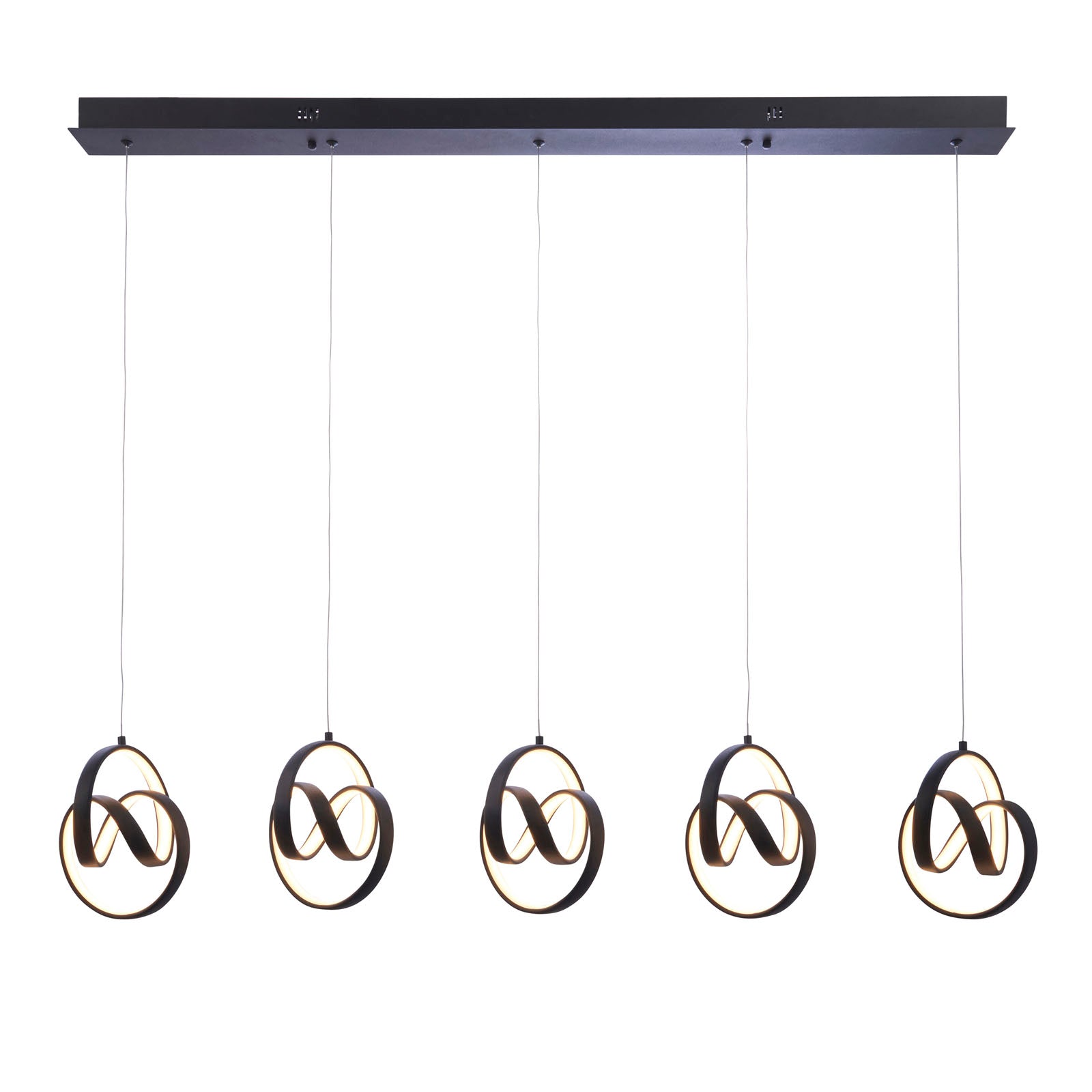 Cosma 5-Light Dimmable Black Pendant Light with Adjustable Height