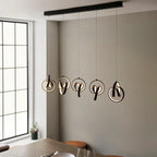 Cosma 5-Light Dimmable Black Pendant Light with Adjustable Height