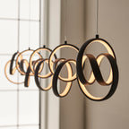 Cosma 5-Light Dimmable Black Pendant Light with Adjustable Height