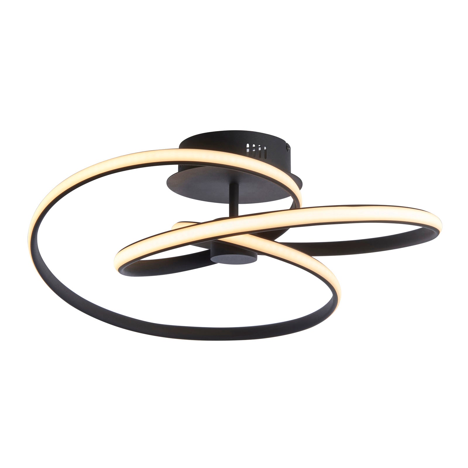 Dune 1-Light Black Semi-Flush Mount with White Diffuser