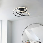 Dune 1-Light Black Semi-Flush Mount with White Diffuser