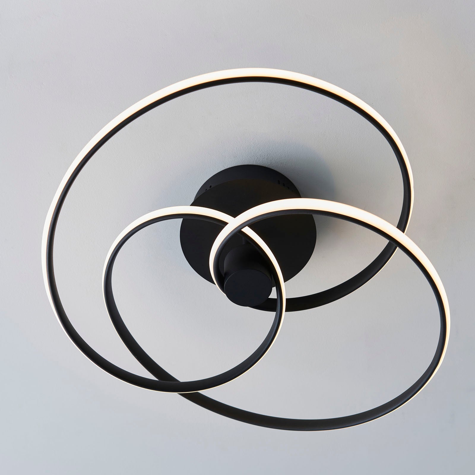 Dune 1-Light Black Semi-Flush Mount with White Diffuser