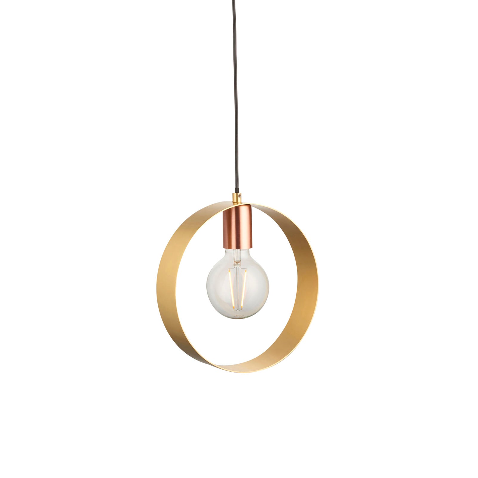 Hoop Black Brass & Copper Pendant Light