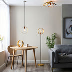 Hoop Black Brass & Copper Pendant Light