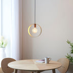 Hoop Black Brass & Copper Pendant Light