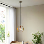 Hoop Black Brass & Copper Pendant Light