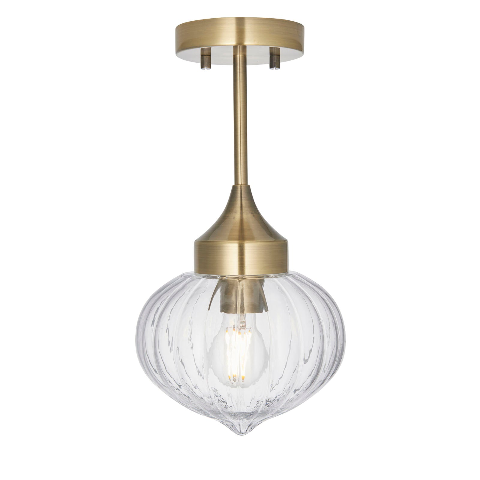 Addington Antique Brass Semi-Flush Mount