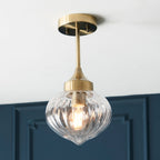 Addington Antique Brass Semi-Flush Mount