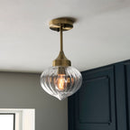 Addington Antique Brass Semi-Flush Mount