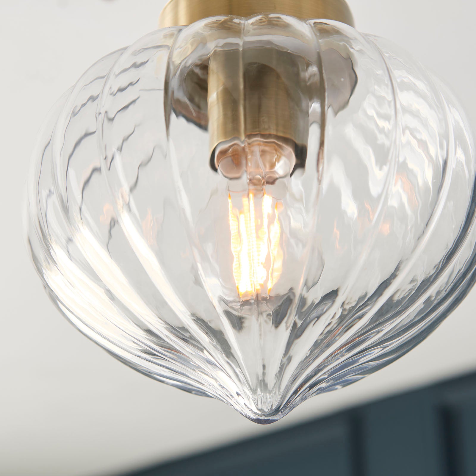 Addington Antique Brass Semi-Flush Mount
