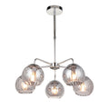 Dimple 5-Light Adjustable Smokey Mirrored Pendant with Chrome Finish