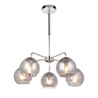 Dimple 5-Light Adjustable Smokey Mirrored Pendant with Chrome Finish