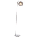 Dimple 1-Light Smokey Mirrored Floor Lamp with Chrome Finish