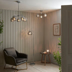 Dimple 1-Light Smokey Mirrored Floor Lamp with Chrome Finish