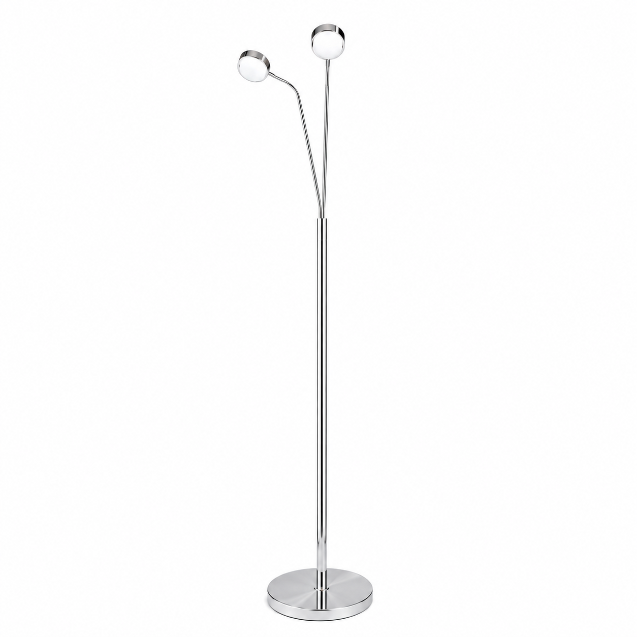 Adonis - LED Twin Head Floor Stand Lamp  - Chrome