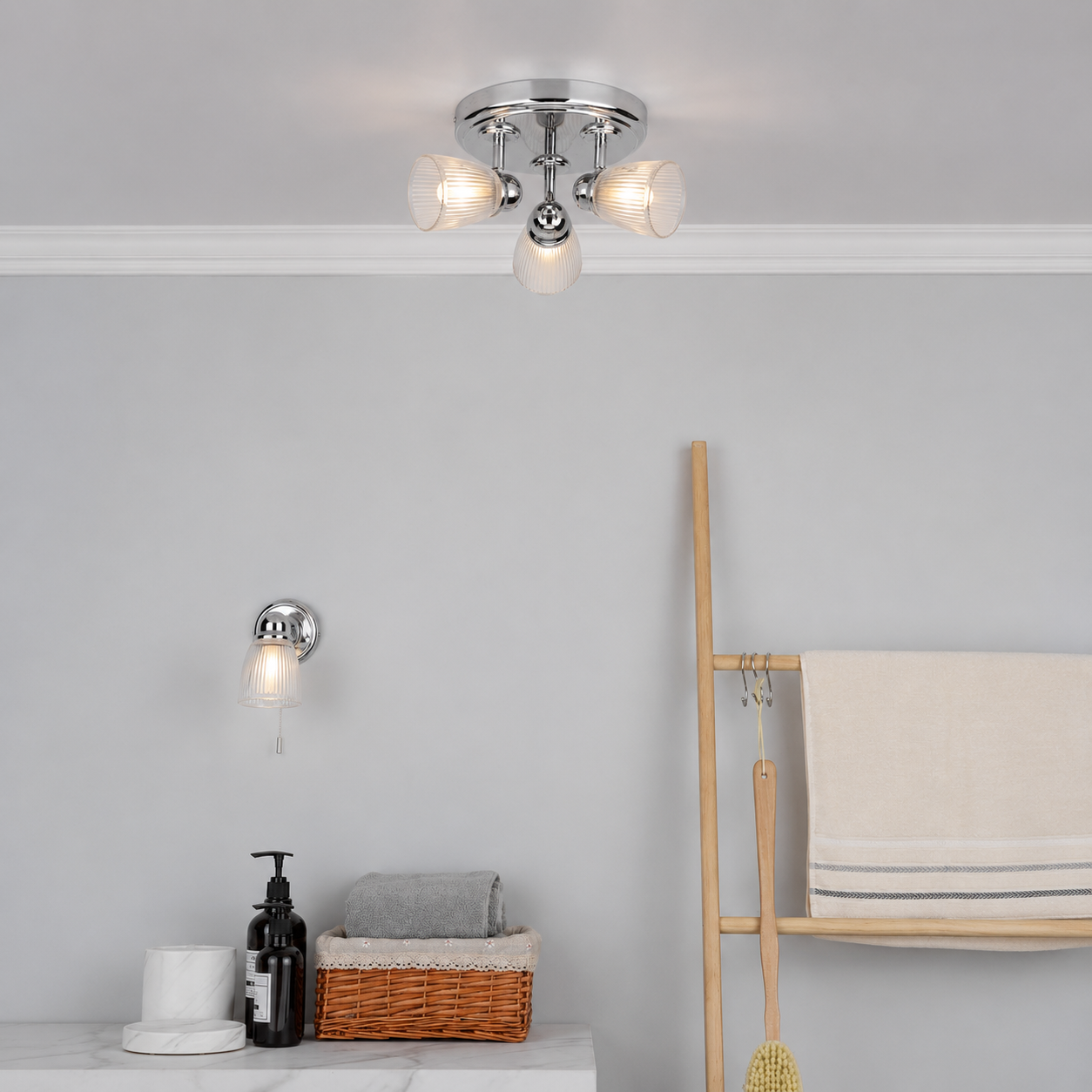 Cedric Bathroom 3 Light Spotlight Polished Chrome Glass IP44