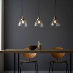Hansen 3-Light Industrial Linear Semi-Flush Ceiling Light (Antique Brass)