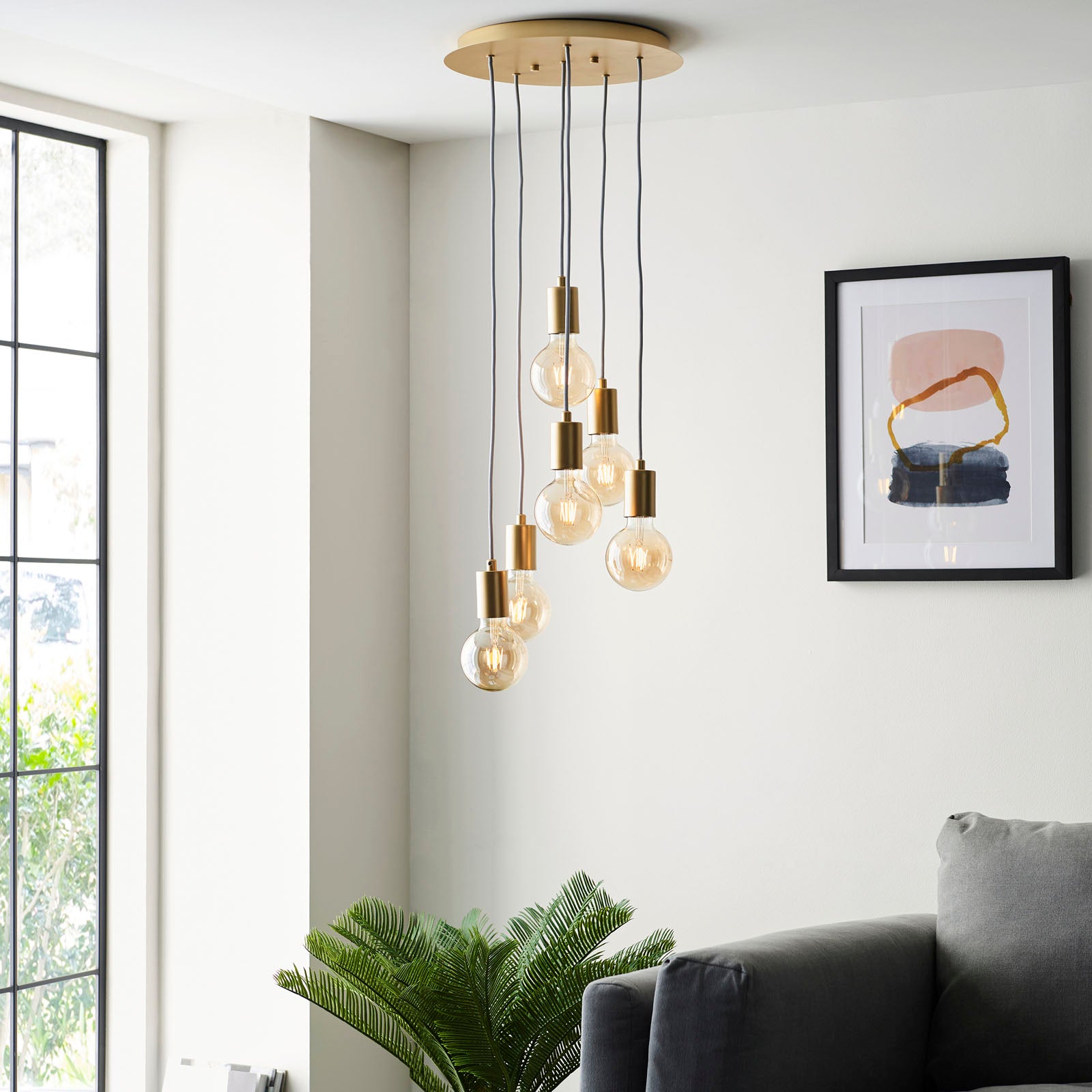 Studio Brushed Brass 6-Light Pendant
