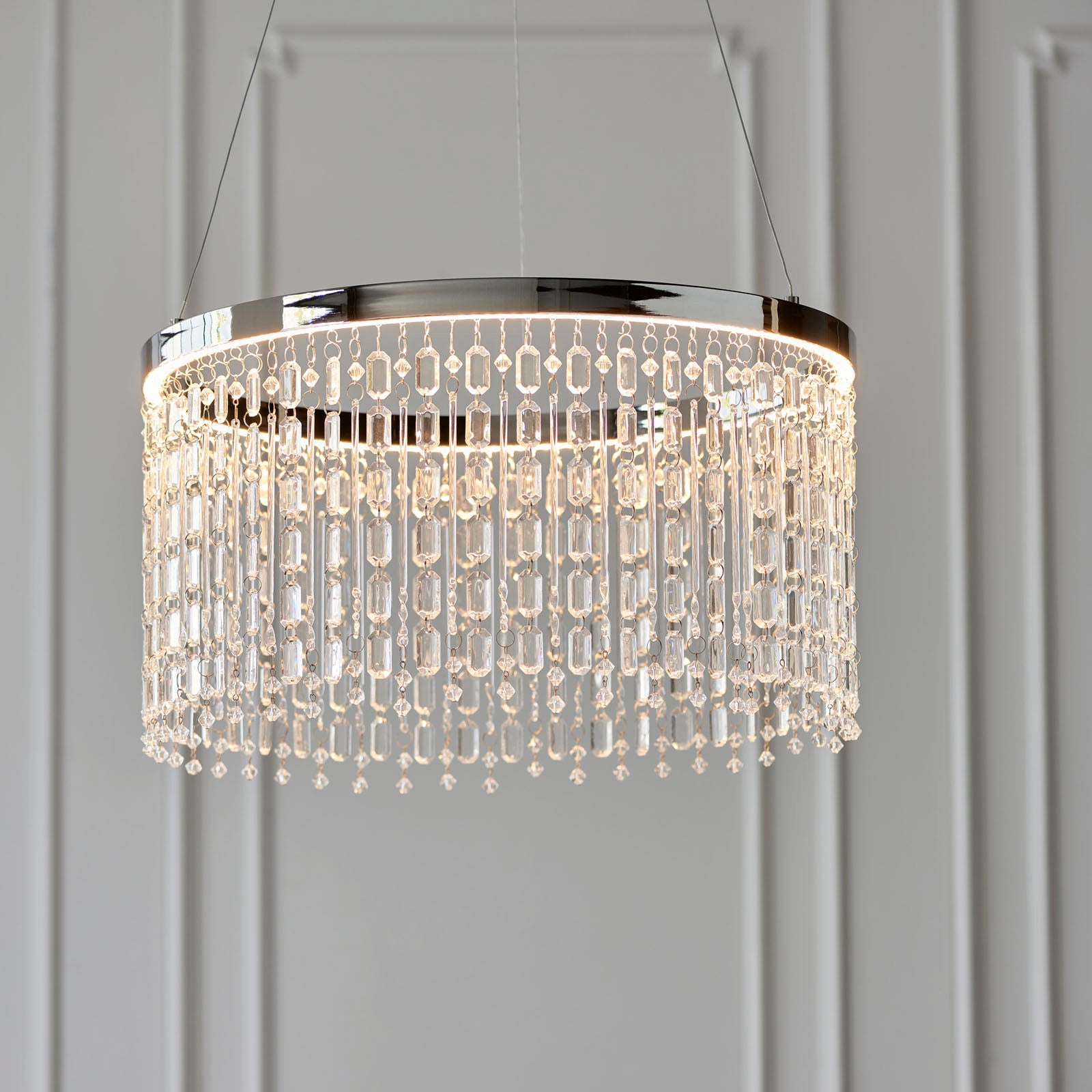 Liliana Cascading Crystal Pendant Light (Polished Chrome)
