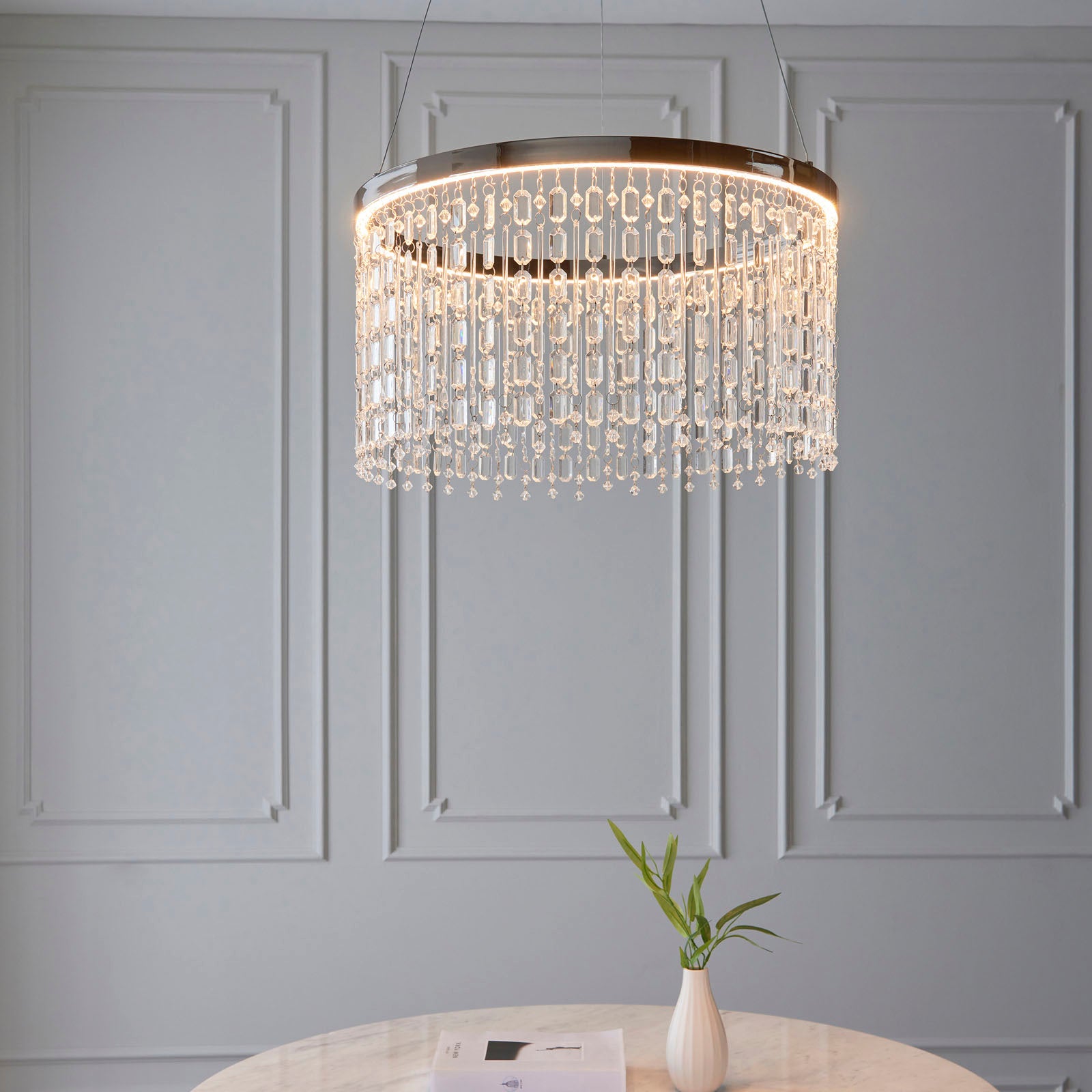 Liliana Cascading Crystal Pendant Light (Polished Chrome)