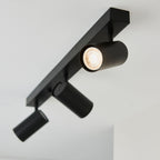 Rez 3-Light Matt Black Spotlight