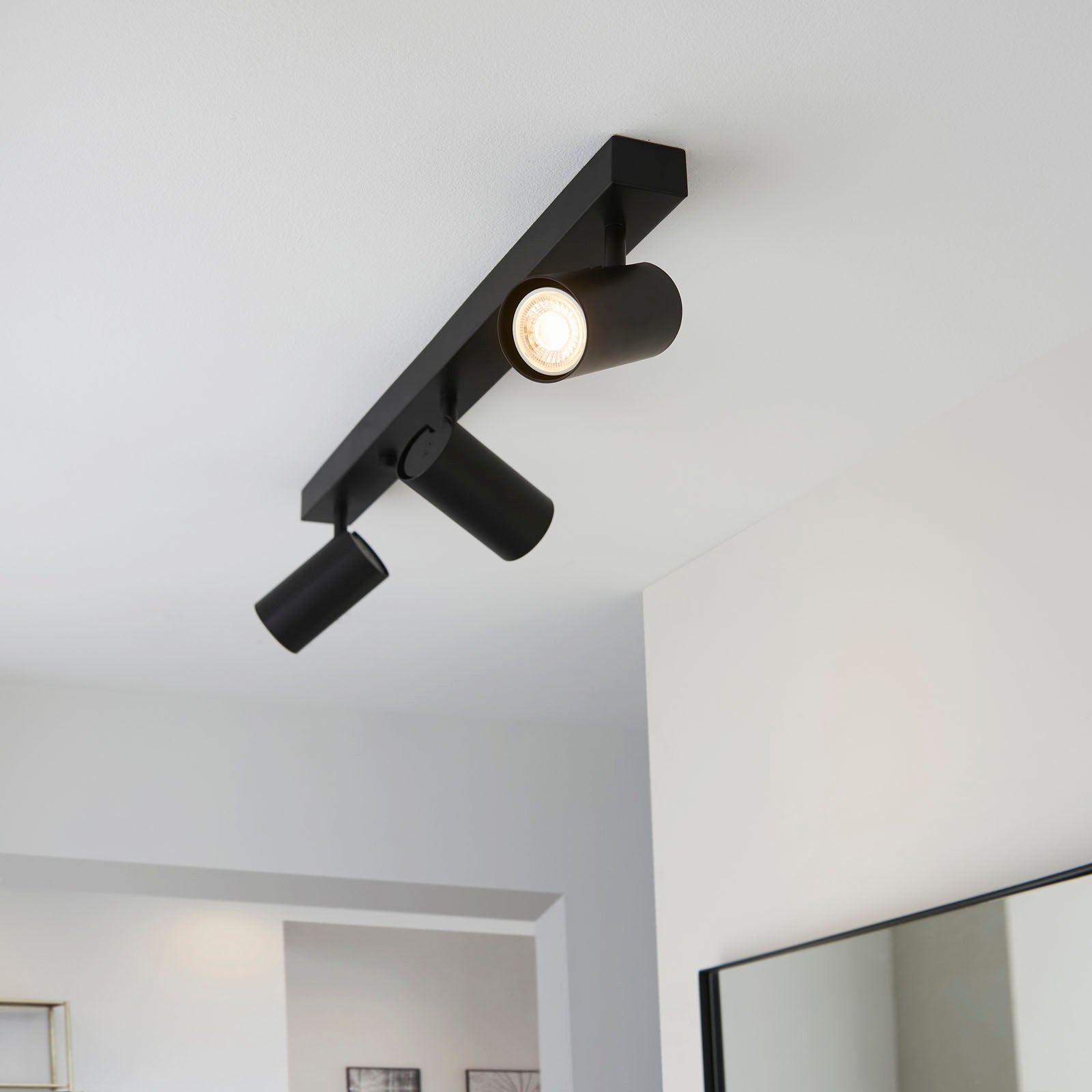 Rez 3-Light Matt Black Spotlight