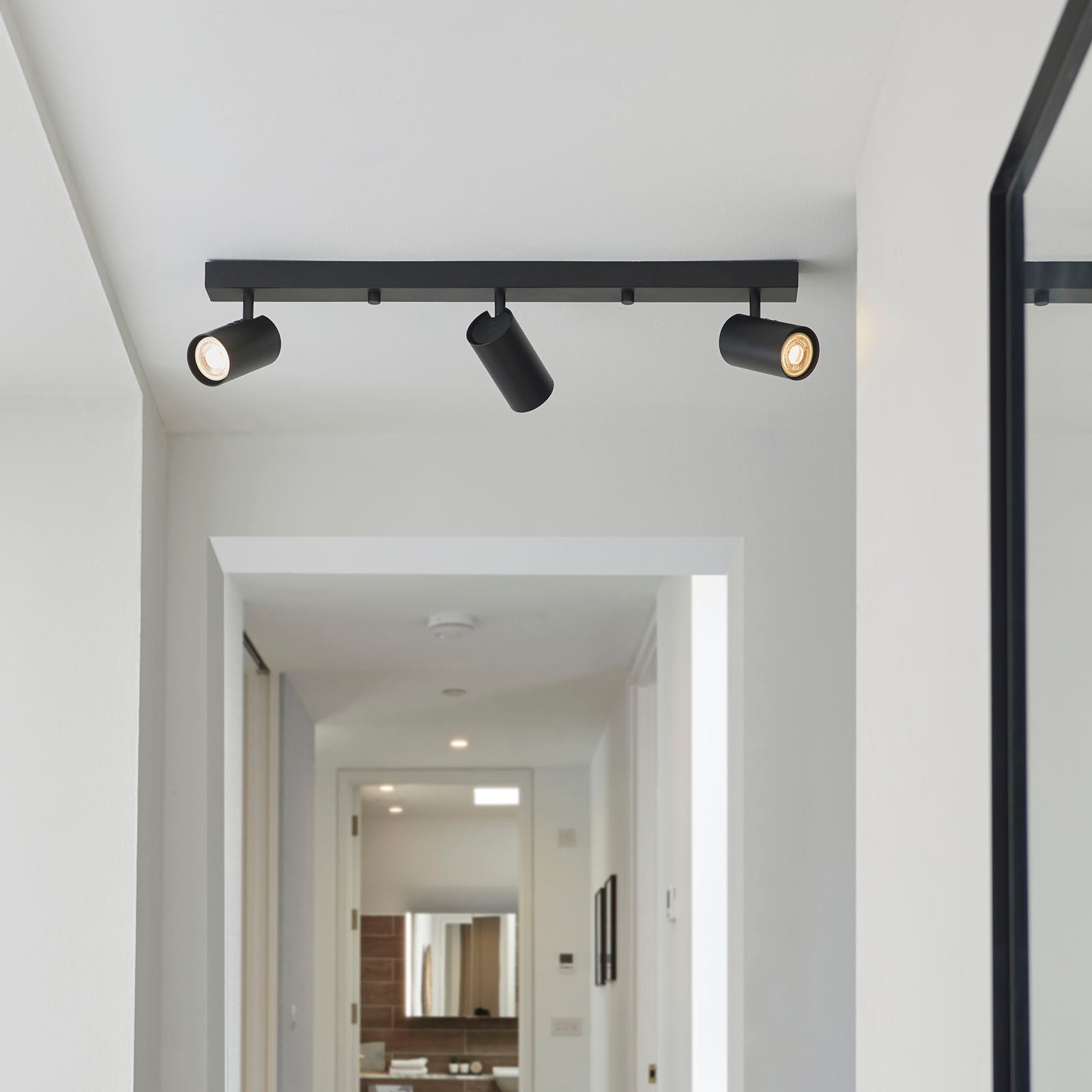 Rez 3-Light Matt Black Spotlight